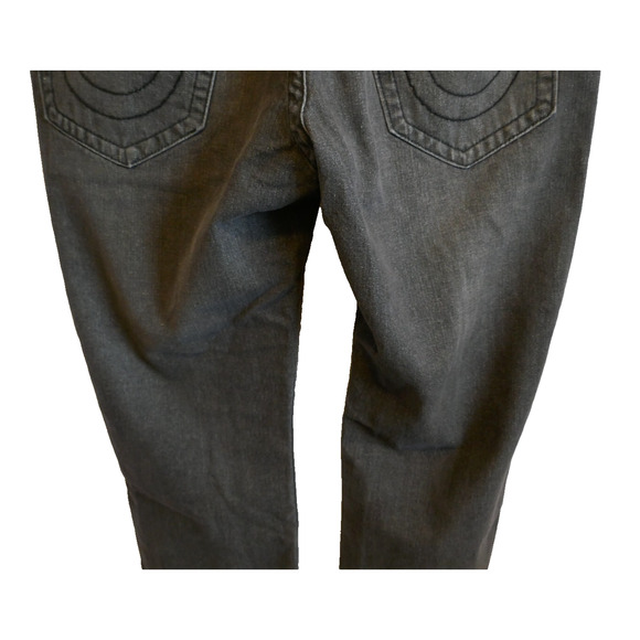 True Religion Mens Jeans 38 x 32 Gray Ricky World Tour Relaxed Fit Straight - Picture 12 of 16